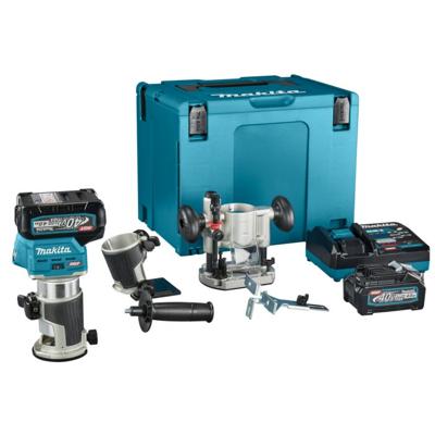 Makita RT001GM205 Boven- en kantenfrees | 40 V Max | 2 x 4.0 Ah accu + snellader | Incl. diverse voeten | In Mbox RT001GM205 Makita RT001GM205 Boven- en kantenfrees | 40 V Max | 2 x 4.0 Ah accu + snellader | Incl. diverse voeten | In Mbox RT001GM205