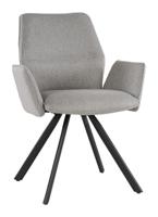 Livingfurn Draaibare Eetkamerstoel 'Diana' kleur Taupe - thumbnail