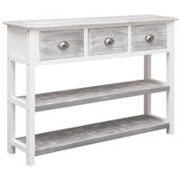 Dressoir 108x30x76 cm massief paulowniahout antiekgrijs - thumbnail