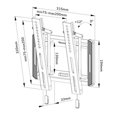 Neomounts WL35-550BL12 TV beugel Zwart - thumbnail