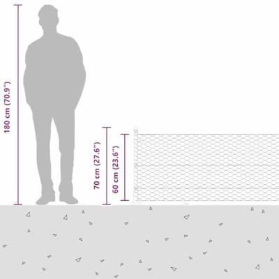 VidaXL Afrasteringspaal zilver 25 x 0,6 m (36 mm gaas) staal