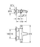 GROHE Grohtherm Special badkraan thermostatisch met omstel en koppelingen chroom 34665000 - thumbnail