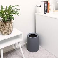 QUVIO Prullenbak plastic met binnenemmer - 12 L - Donker grijs - thumbnail