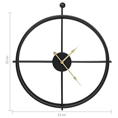 VidaXL Wandklok 52 cm ijzer zwart VidaXL Wandklok 52 cm ijzer zwart