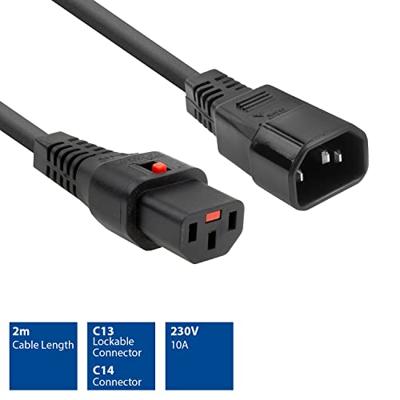 ACT Netsnoer C13 IEC Lock - C14 zwart 2 m, PC1021, 5-Pack - thumbnail