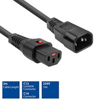 ACT AK5328 Netsnoer C13 IEC-Lock/C14 | Zwart | 2 meter | PC1021 | 5-Pack - thumbnail