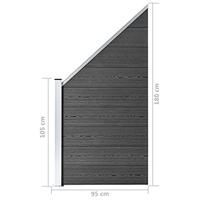 Schuttingpaneel 95x(105-180) cm HKC zwart - thumbnail