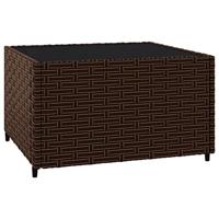 3-delige Loungeset met kussens poly rattan bruin - thumbnail