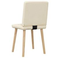 Eetkamerstoelen 2 st stof crmekleurig - thumbnail