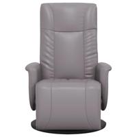 Fauteuil verstelbaar met voetensteun kunstleer grijs - thumbnail