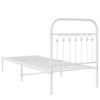 Bedframe met hoofdbord zonder matras metaal wit 75x190 cm - thumbnail
