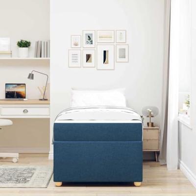Bedframe met matras Blauw 90 x 190 cm Stof