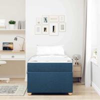 Bedframe met matras Blauw 90 x 190 cm Stof - thumbnail