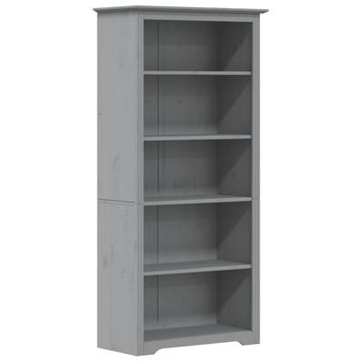 Boekenkast 5-laags BODO 82x40x173 cm massief grenenhout grijs
