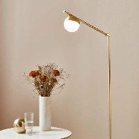 Grote verstelbare vloerlamp messing met G9 fitting en schakelaar Nordlux Contina 140 cm - thumbnail