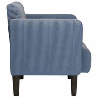 Fauteuil met armleuningen 54 cm corduroy stof blauw - thumbnail