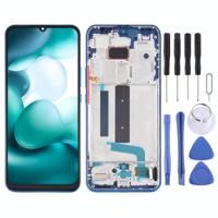 Originele AMOLED Materiaal LCD-scherm en Digitizer Volledige Montage met frame voor Xiaomi Mi 10 Lite 5G (Blauw) - thumbnail