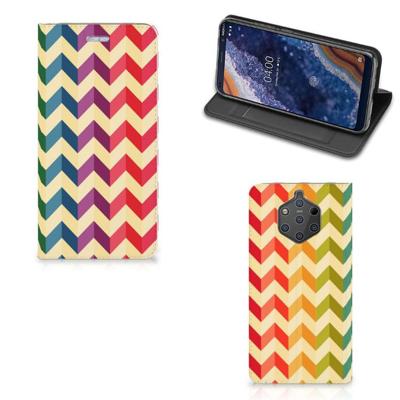 Nokia 9 PureView Hoesje met Magneet Zigzag Multi Color Nokia 9 PureView Hoesje met Magneet Zigzag Multi Color