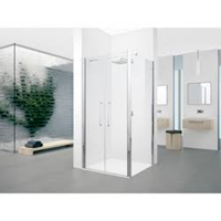 Novellini Young 2.0 F2B zijwand 95/97x200cm met chroom mat profiel en helder glas Y2F2B951B - thumbnail