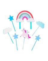 HEMA Herbruikbare taarttopper regenboog 7-delig - thumbnail