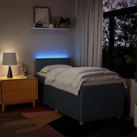 Boxspring met matras stof blauw 90x200 cm - thumbnail