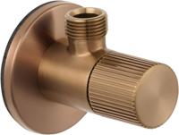 Ben Engraved Line hoekstopkraan incl. aansluitslang 1/2 x 3/8 inch geborsteld koper - thumbnail