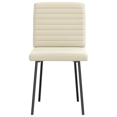 Eetkamerstoelen 2 st kunstleer crmekleurig Eetkamerstoelen 2 st kunstleer crmekleurig