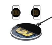 Rapoo XC150 Draadloze QI Inductielader 10W Glas Zwart/Zilver - thumbnail