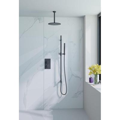 Fortifura Calvi Glijstang met geïntegreerde wandaansluitbocht - 90cm - mat zwart SW1111528