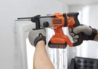BLACK+DECKER BCD900E2K 18V 2x2.5Ah 1.2J SDS+ Boorhamer | 2x 18V 2.5Ah accu&apos;s + 1A Lader | In koffer - BCD900E2K-QW - thumbnail