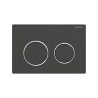 Geberit Drukplaat Omega 20 voor 2-toets Spoeling Glansverchroomde Ringen Mat Zwart - thumbnail