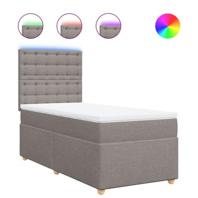 Boxspring met matras stof taupe 100x200 cm