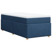 Boxspring met matras stof blauw 90x190 cm - thumbnail