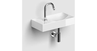 Clou Vale fonteinen keramiek fontein 38x19x7cm kraangat links Wit glanzend CL/03.03161.01.L Clou Vale fonteinen keramiek fontein 38x19x7cm kraangat links Wit glanzend CL/03.03161.01.L