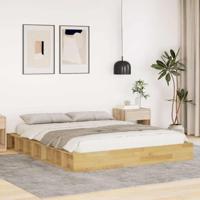 Bedframe zonder matras 135x190 cm massief hout eiken - thumbnail