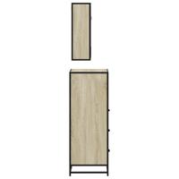 3-delige Badkamermeubelset bewerkt hout sonoma eikenkleurig - thumbnail