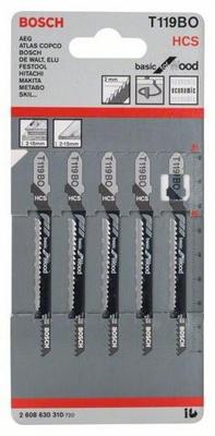 Bosch Accessories 2608630310 Decoupeerzaagblad T 119 BO Basic for Wood, verpakking van 5 stuks 5 stuk(s)