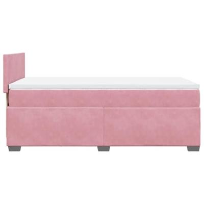 Boxspring met matras fluweel roze 80x200 cm