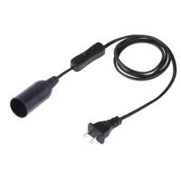 E14 Wire Cap schakelaar lamp houder kroonluchter stopcontact met 1.5 m verlengkabel US plug (zwart) - thumbnail