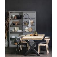 WOOOD Eettafel 'Tablo' Mangohout Visgraat, met X-poot, 200 x 90cm - thumbnail