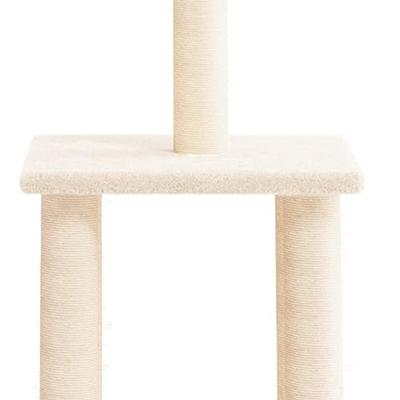 Kattenmeubel met sisal krabpalen 85,5 cm crmekleurig