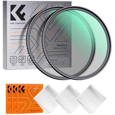 K&F Concept 1/4+1/8 black mist filter set nano K 67mm met Japans glas en 18 lagen coating
