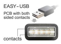 Delock 83374 Kabel EASY-USB 2.0 Type-A male haaks links/rechts > USB 2.0 Type-B male 1 m - thumbnail
