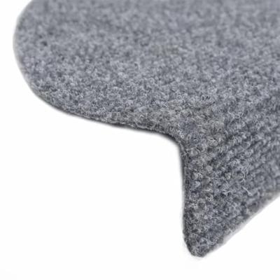 VidaXL Trapmatten zelfklevend 15 stuks 56x17x3 cm lichtgrijs halfrond