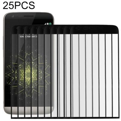 25 stuks voor LG G5 0.26 mm 9H oppervlaktehardheid 3D gebogen explosieveilige colorized Silk-Screen gehard glas schermvullende film (zwart)
