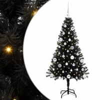 VidaXL Kerstboom met 150 led met standaard zwart 150 cm pvc - thumbnail