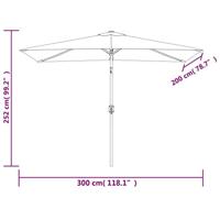 Parasol met metalen paal 300x200 cm taupe - thumbnail