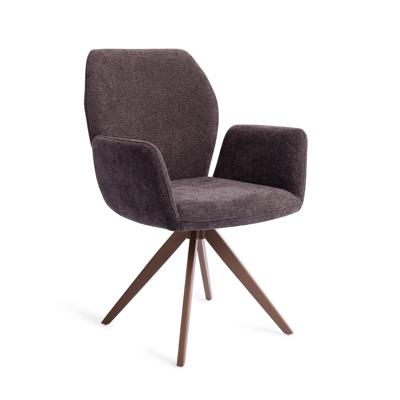 Jesper Home Draaibare Eetkamerstoel 'Misaki' Turn Brown, kleur Almost Black