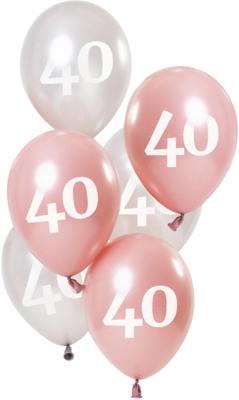 Ballonnen 40 Jaar Glossy Pink (6st)