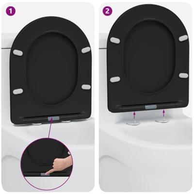 VidaXL Toiletzitting zwart 47 x 36 x 3,4 cm duroplast VidaXL Toiletzitting zwart 47 x 36 x 3,4 cm duroplast
